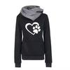 Women's Cat Paw Heart Hoodie - New Style Pullover for Outdoor Sports