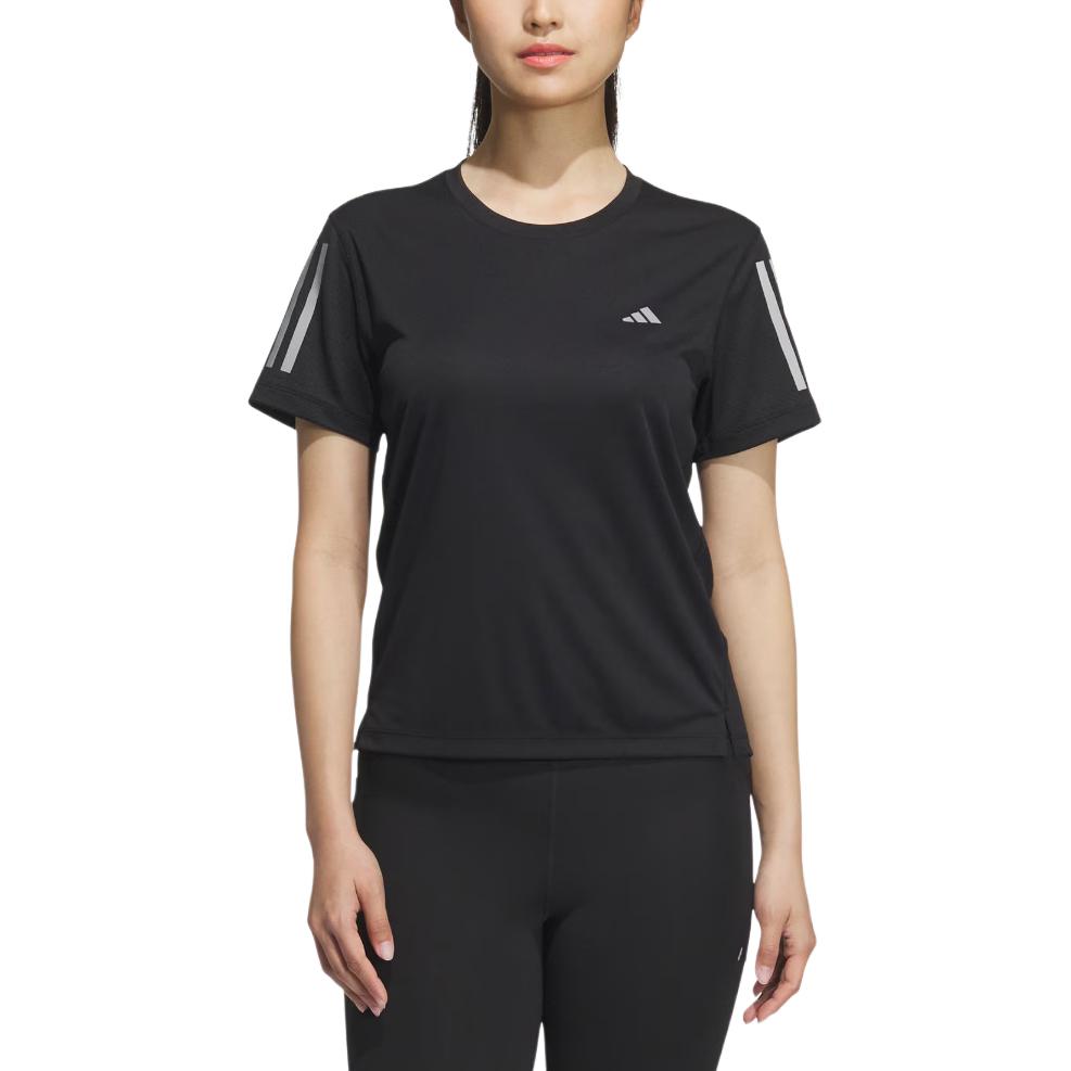 Adidas Own The Run Running T Shirt Women's Black/Dark Silver Gray JZ2200