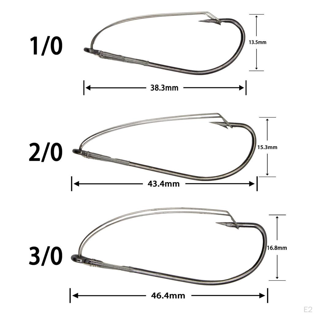 10 Pack of Fishing Hooks with Weed Guard for Wacky Worm Rigging