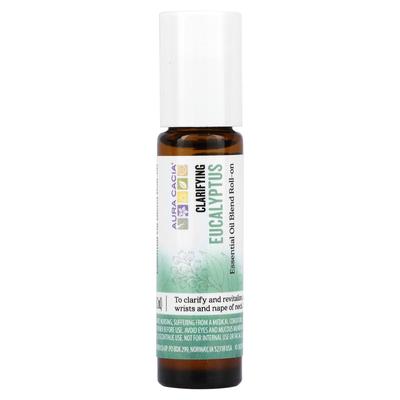 Aura Cacia, Essential Oil Blend, Clearing Roll-On, Eucalyptus, .31 Fl Oz (9.2 Ml)
