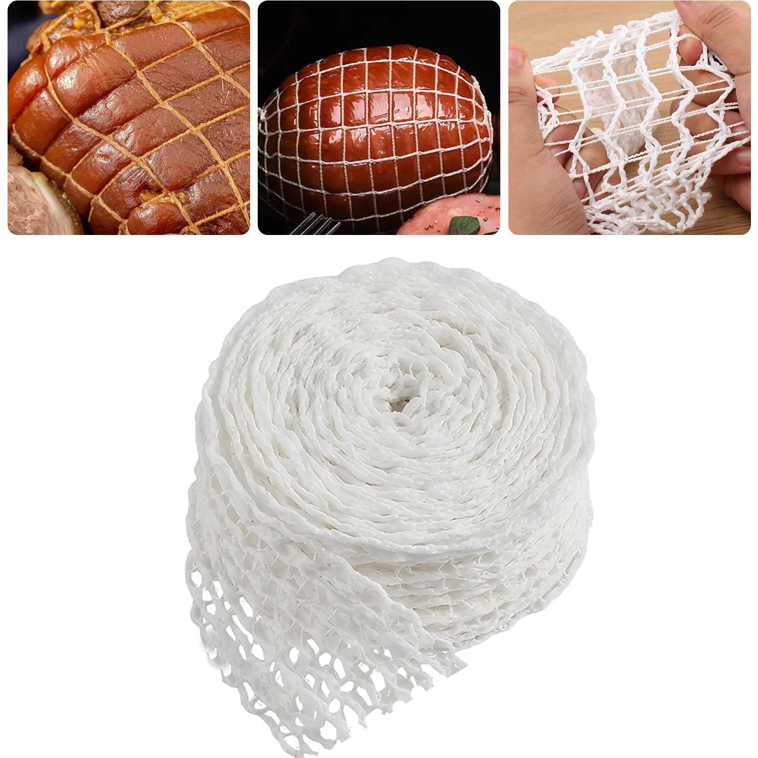 

1/18M Meat Hot Dog Netting Roll DIY Making Fixed Non-slip Elbow Sausage Casing Packaging Net Kitchen Gadgets Cooking Tools 1M білий