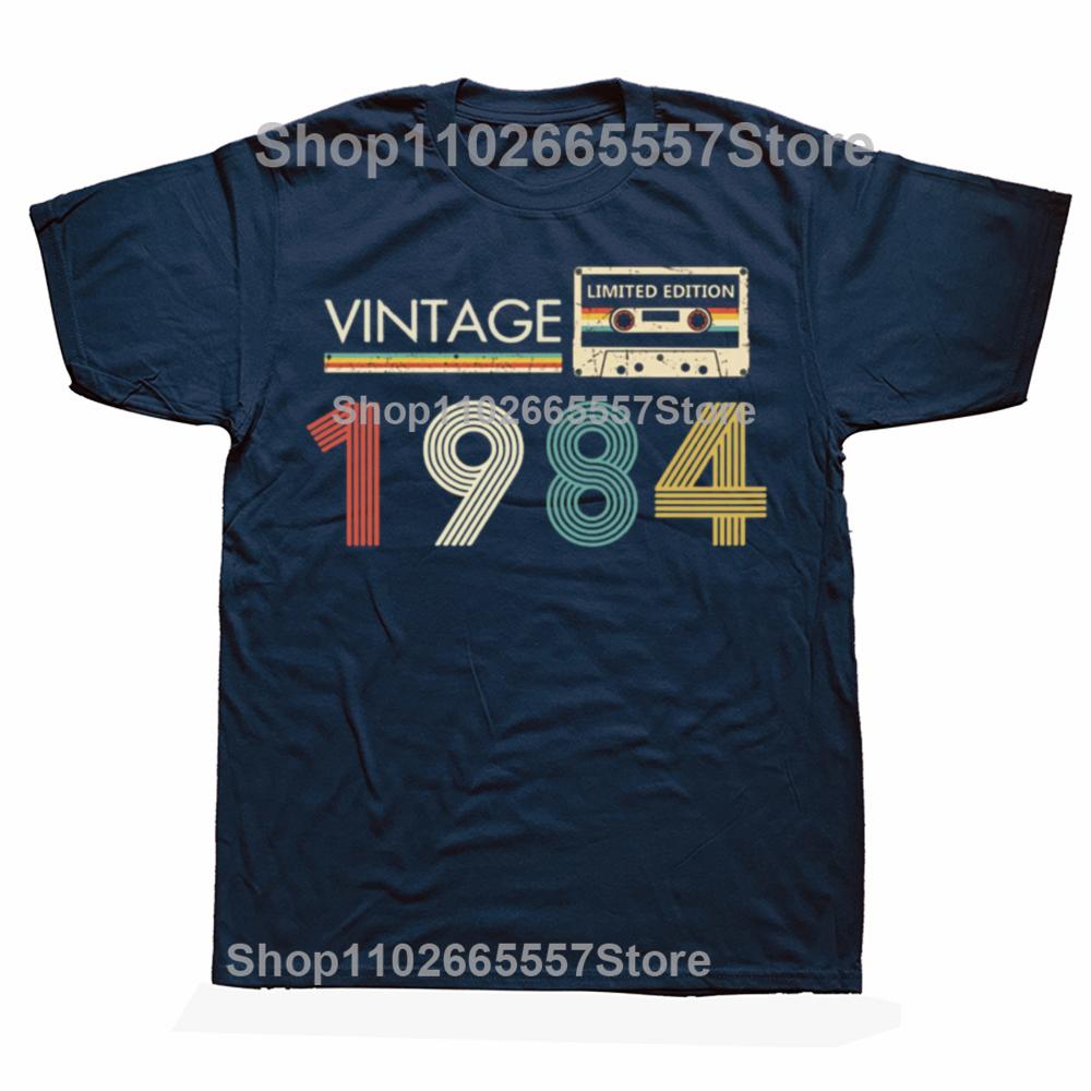 Made in 1984 T Shirt Unisex Cotton Printed Tshirt Fashion Tshirt Short Sleeve Birthday Gift Cassette Anniversary Birthday Tee Tops S