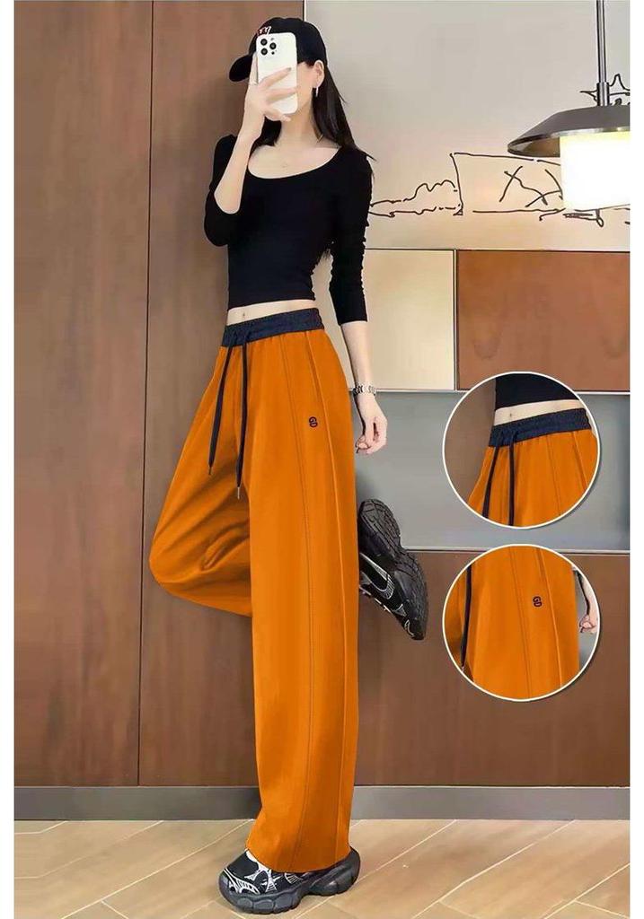 Versatile Red High-Waisted Casual Plus Size Pants for Middle-Aged and Elderly Women - Comfortable, Slimming, Sports-Ready Fit
