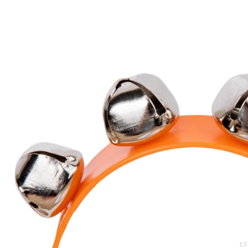 Wood Handbell Educational Toys Musical Instrument Drum Bell Handheld Tambourine for Game KTV