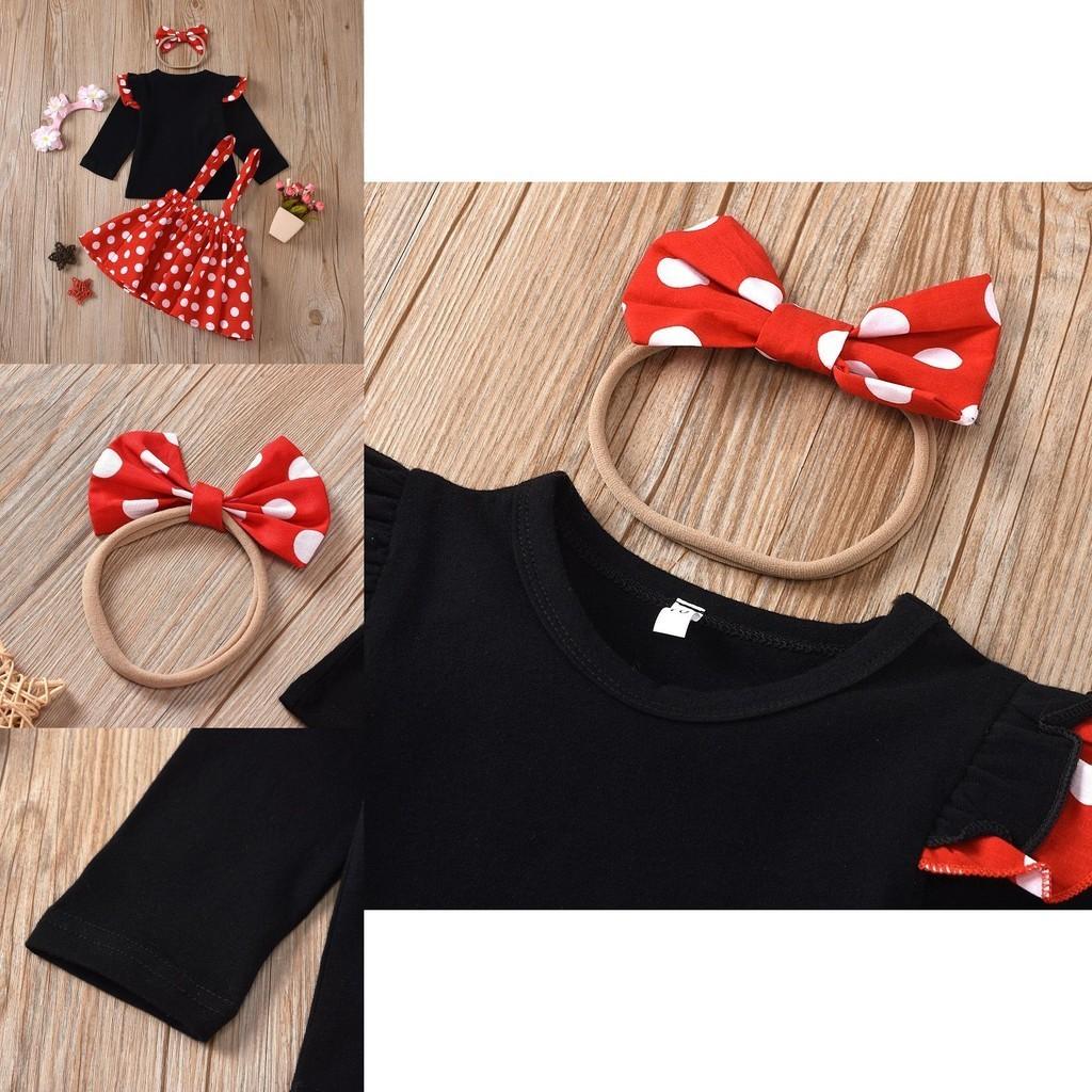 Baby Girl Minnie Mouse Party Tutu Dress Outfit With Bow Headband