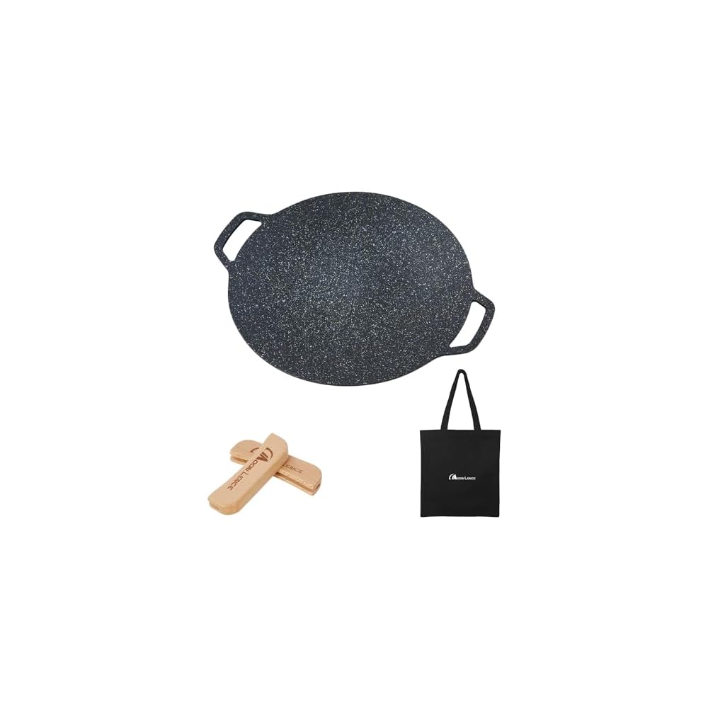 MOON LENCE Multi-Griddle, 34cm Diameter, IH, Gas, Campfire, and Direct Flame Compatible,