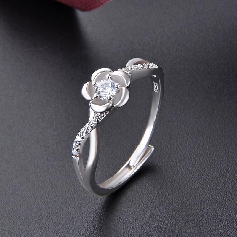 Lindon Classic 925 Sterling Silver Zircon Ring Ladies Jewelry Wedding Promise Party Gift
