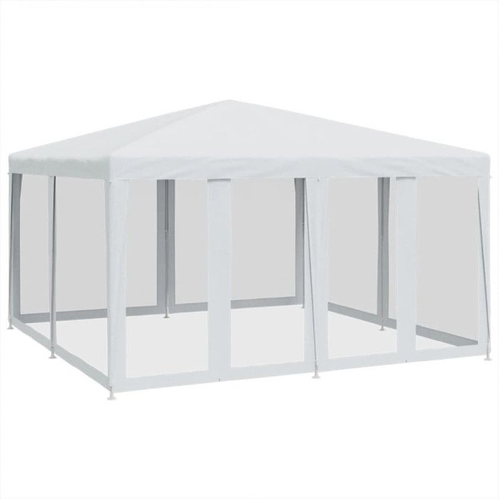 VidaXL Party Tent with 8 Mesh Sidewalls White 4x4m HDPE, Tent, Canopy Tent, Gazebo Awning, Tent of 4010061