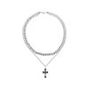 Elegant Crosses Necklace Featuring Double Layer Designs In Steel and Alloy for Versatile Styling