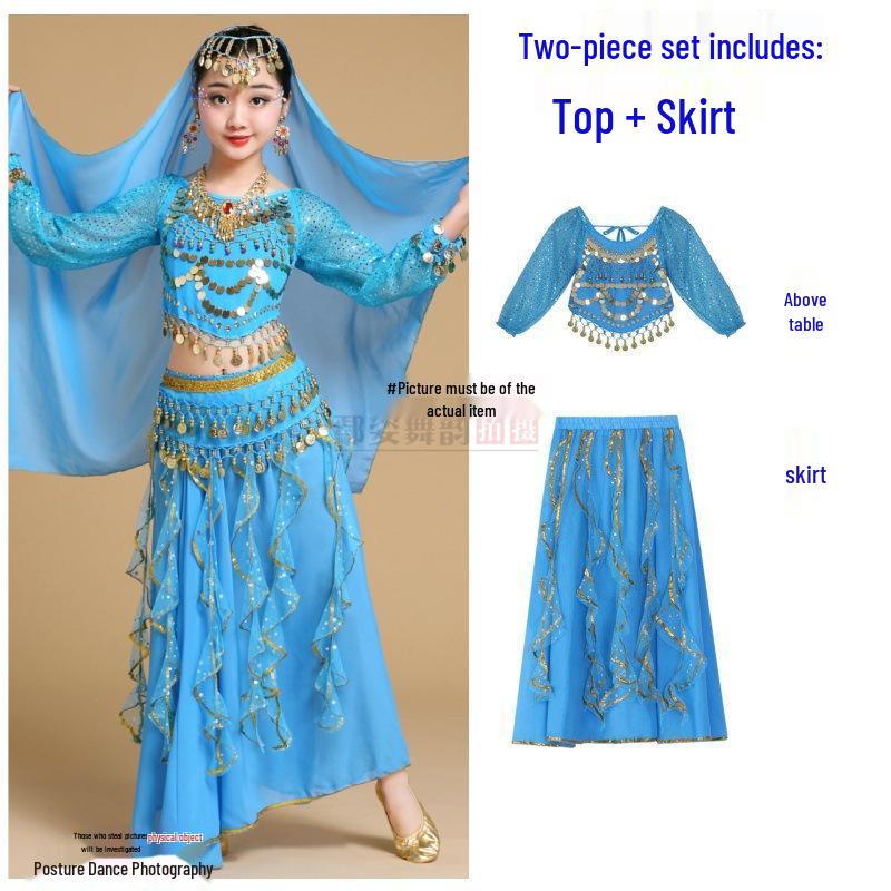 Disfraz de Espíritu Conejo de Jade - Demonio Femenino Traje de Actuación Infantil de Danza India