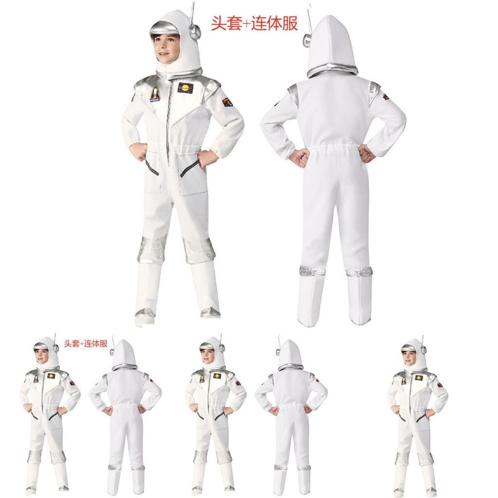 Kids' Astronaut Halloween Costume Foam Helmet With 3d Antenna And Logo Printed On Shoulder And Chest