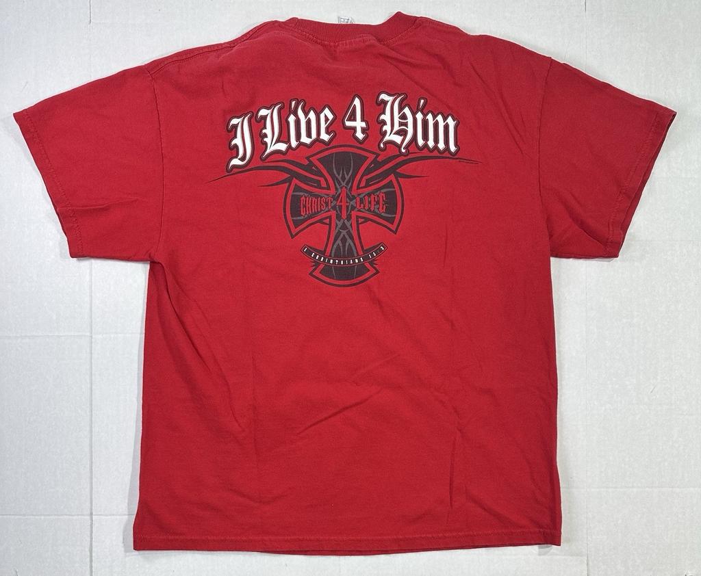 Vintage Jesus West Coast Choppers Er starb für mich T-Shirt Rot Größe L Unisex T-Shirt