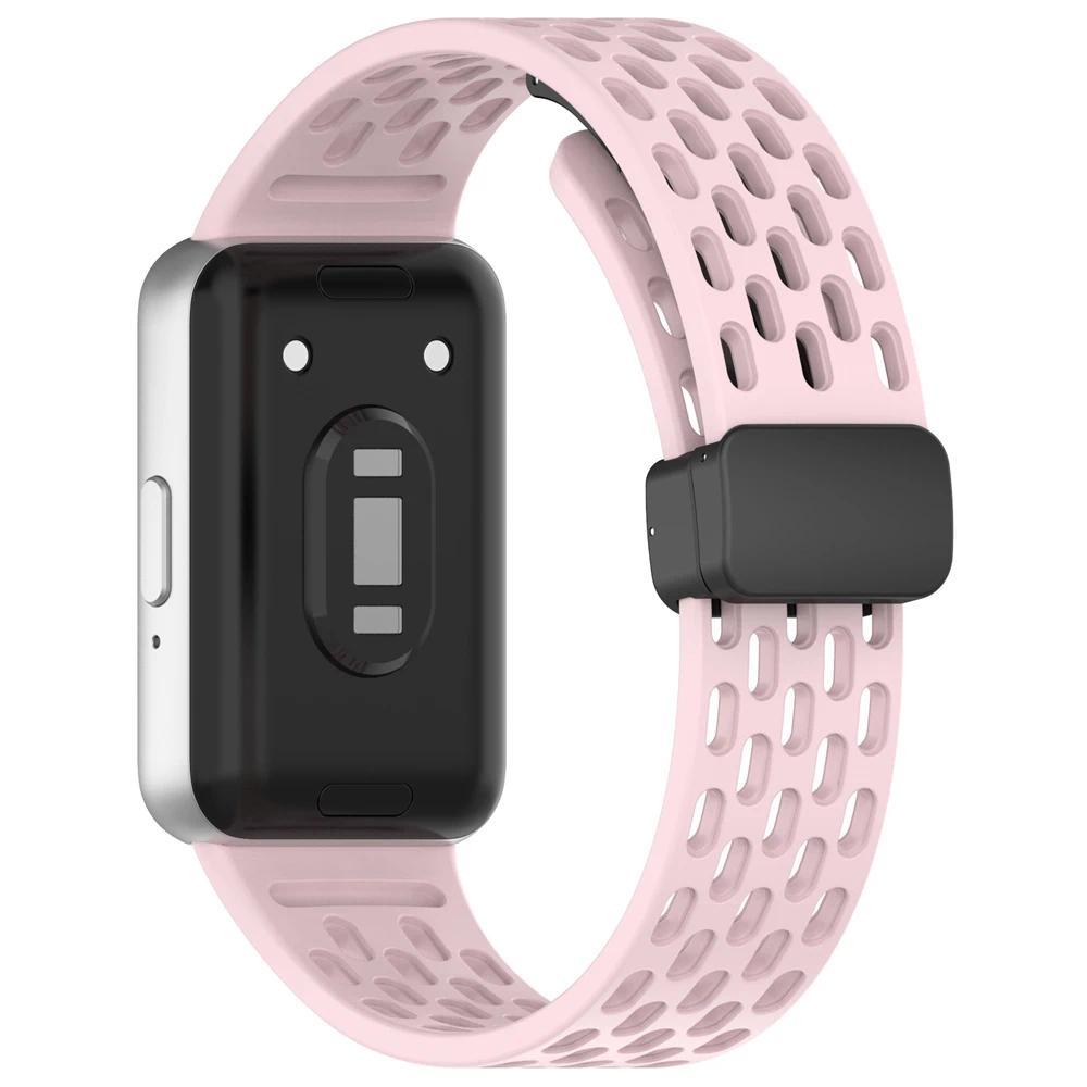 Magnetická D přezka Sportovní silikonový pásek pro Samsung Galaxy Fit 3 Fit3 SM-R390 Náhradní pásek Náramek Příslušenství