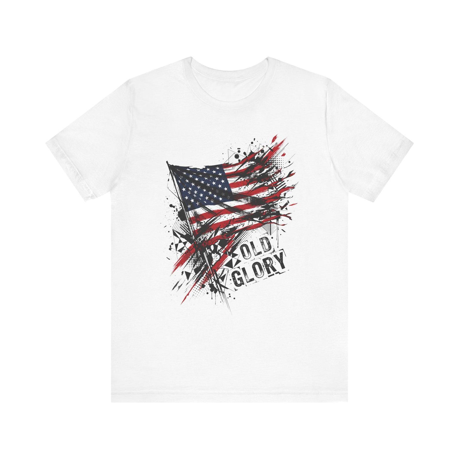 Old Glory distressed American flag T-Shirt | Patriotic USA tee L
