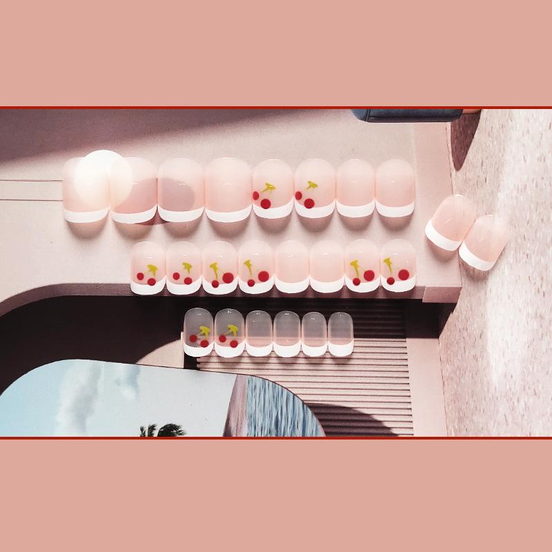 Cherry Snow Top French Nail Art Stickers - Cute Nail Art Pieces