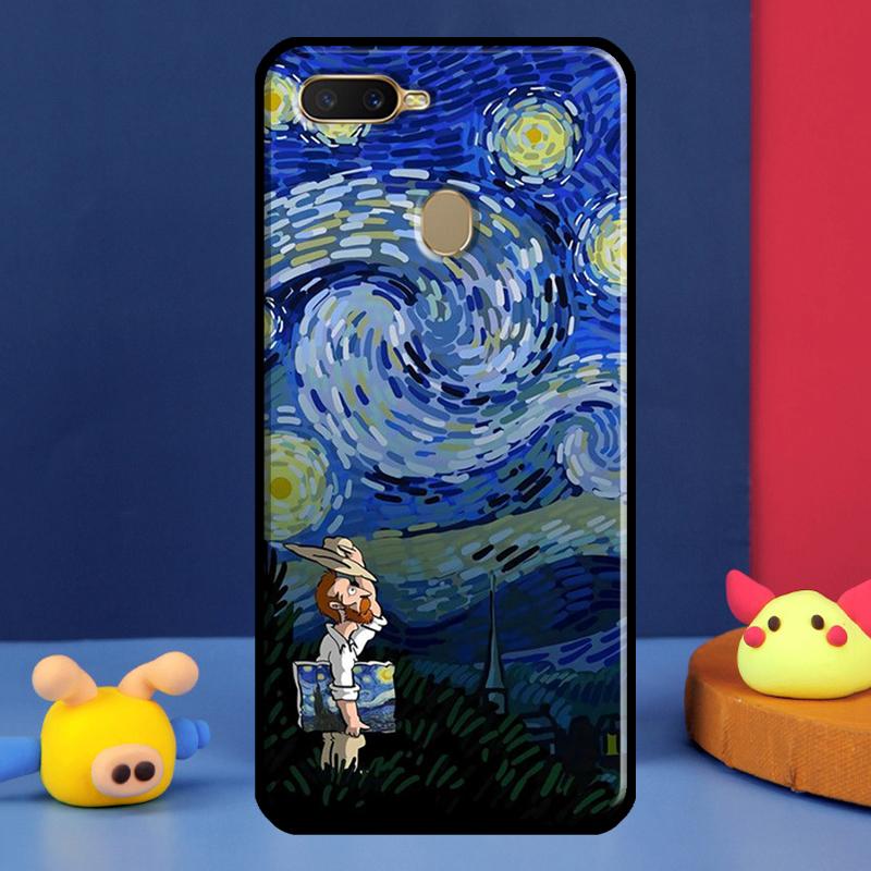 Van Gogh Starry Sky Case For Oppo A91 A5 A9 A16 A76 A96 A58 A78 A98 A52 A72 A74 A94 A54 S A57 A77 A15 A17 Cover