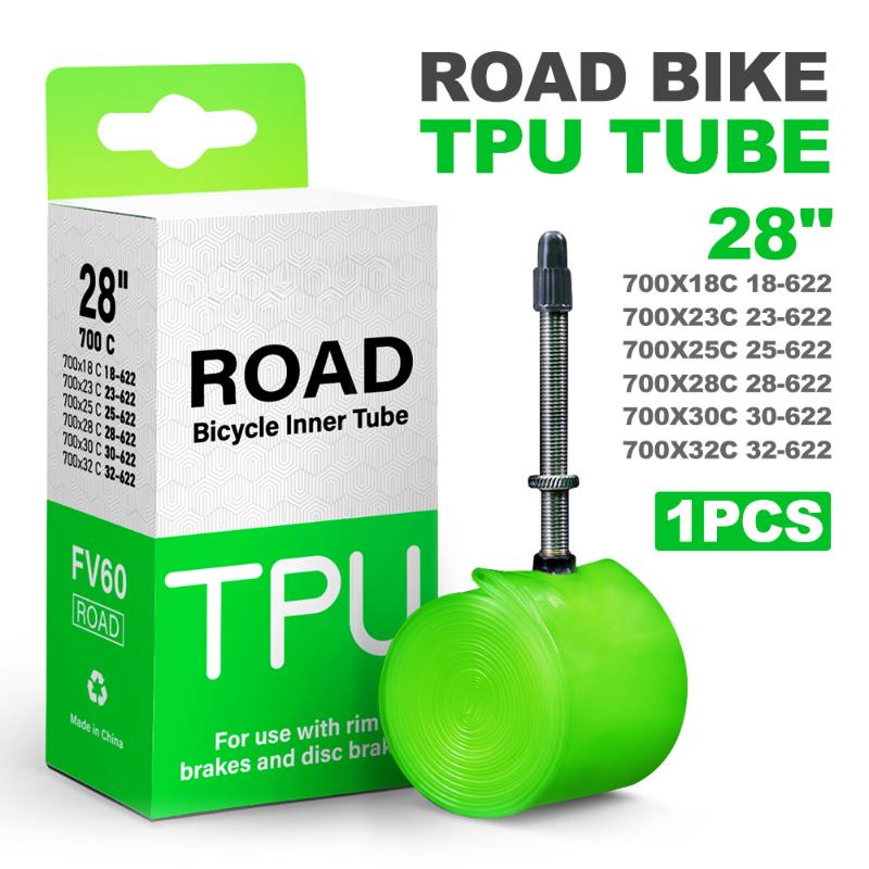 Ultralätt Cykel Innerslang 700c 18 25 28 32 Landsväg MTB Cykel TPU Material Däck 60mm 80mm Längd Fransk Ventil Superlätt Elcykel Kit