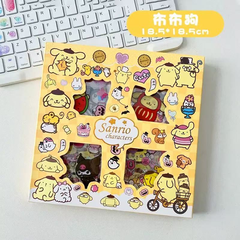 

100 шт. Наклейки Sanrio для детей, девочек, наклейки, игрушки, прозрачные My Melody, Kuromi, водостойкие мультяшные наклейки, подарки на день рождения