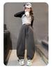 Pantaloni della tuta autunnali alla moda per ragazze - Stile 2025 per bambini: Pantaloni casual versatili con risvolto per primavera e autunno