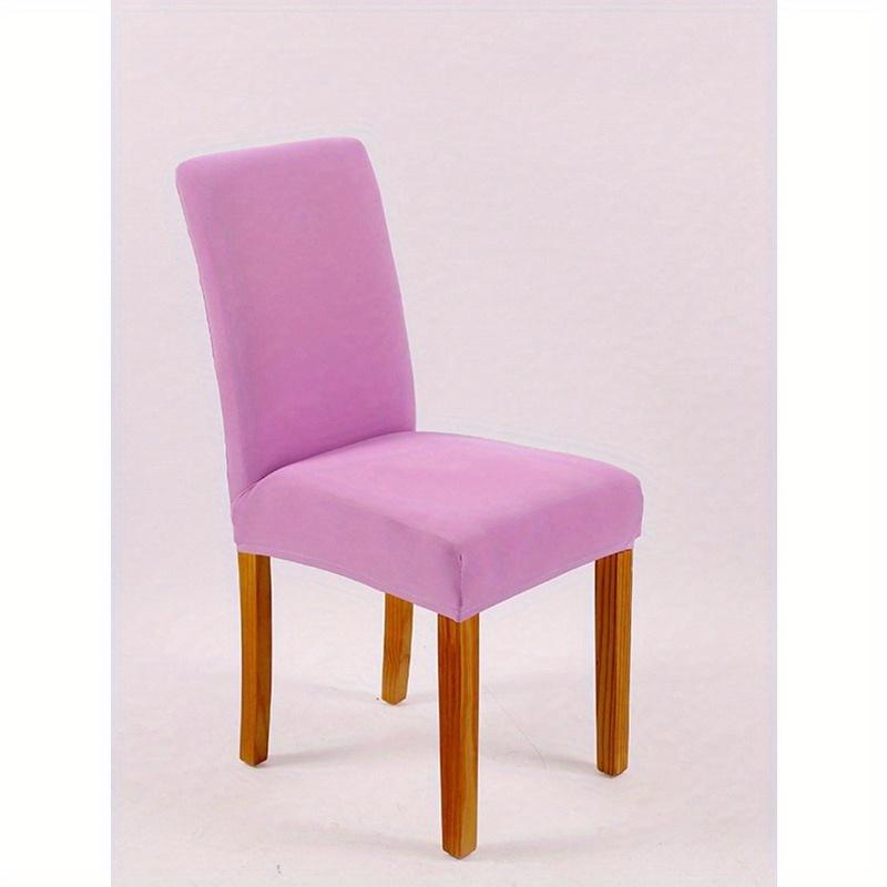 1pc Solid Color Stretchy Dining Chair Slipcover, Minimalist Polyester Dining Chair Cover for Home
