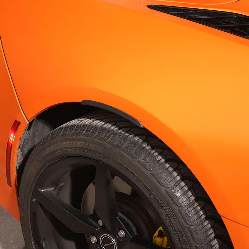 Dla Chevrolet Corvette C7 2014- ABS czarny koło samochodowe koło błotnik brwi ochraniacz brwi naklejka wykończeniowa Auto