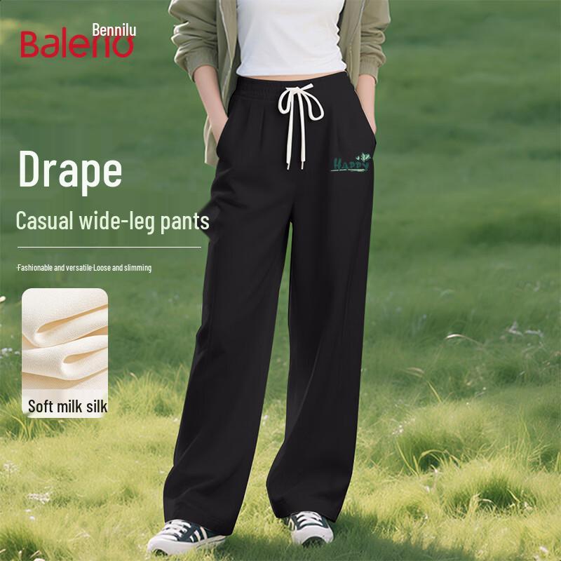 Baleno Women s 2026 Spring/Autumn High-Waist Wide-Leg Casual Pants S