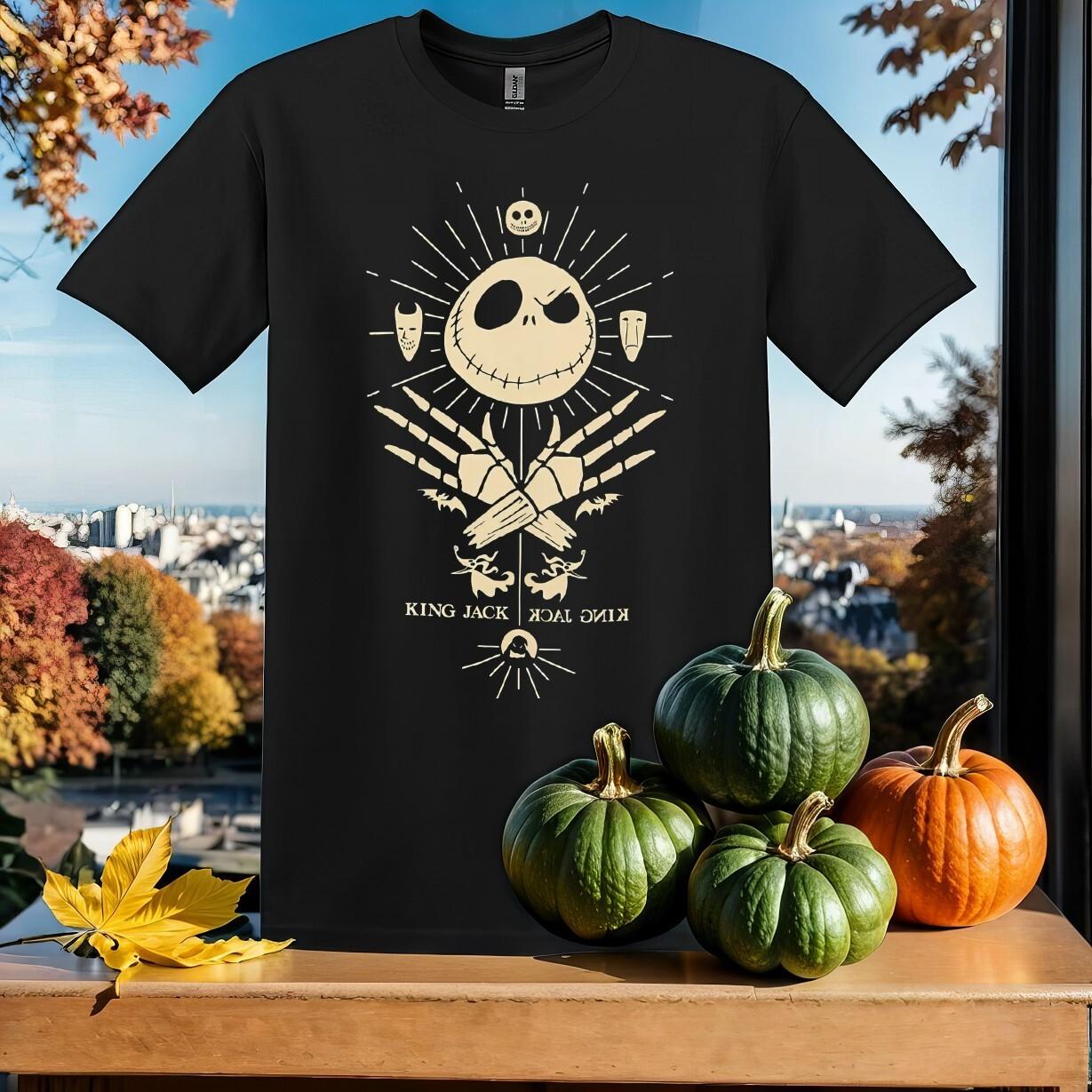 Vintage King Jack Skellington T-Shirt Mens Womens Tees Top T Shirt Mens Womens Tees Top Men Women Unisex Tshirt SY852 4XL