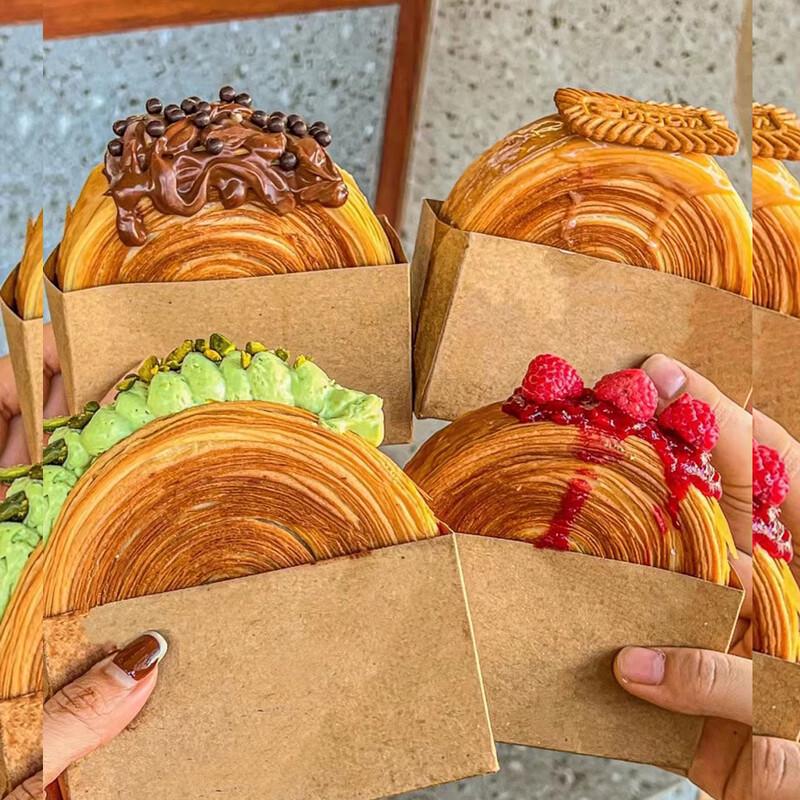 Disposable Kraft Paper Bread & Croissant Tray
