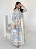 Women's Issey Miyake Pleated Print Cardigan Abaya - Long, Plus Size Arab Robe