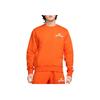 Nike Logo Letter Print Round Neck Long Sleeve Sweatshirt Men Sweatshirt Orange HJ2174-819