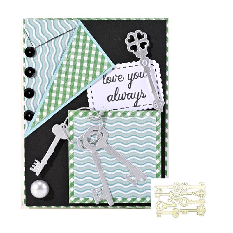 Key Shape Cutting Dies Scrapbooking Templates Carbon Steel Die Cut Templates for Card Making Packaging