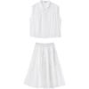 Bouthentique Women's Hollow Embroidered Sleeveless Top & Skirt Set