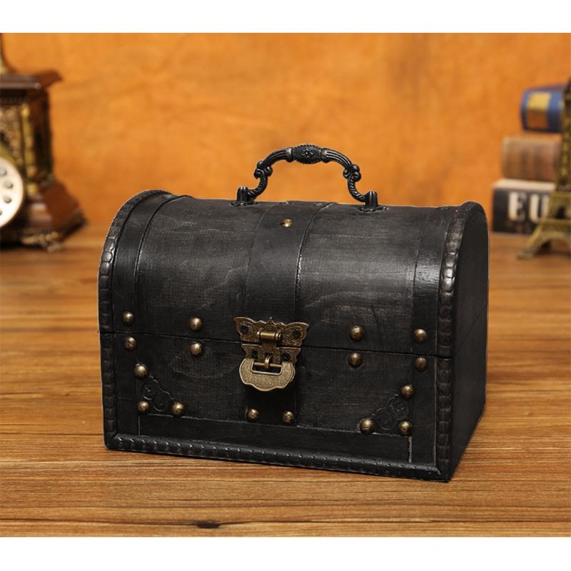 Vintage Wooden Jewelry Storage Box Organizer Container for Case Keepsake Chest for Souvenirs Xmas Birthday Valentines