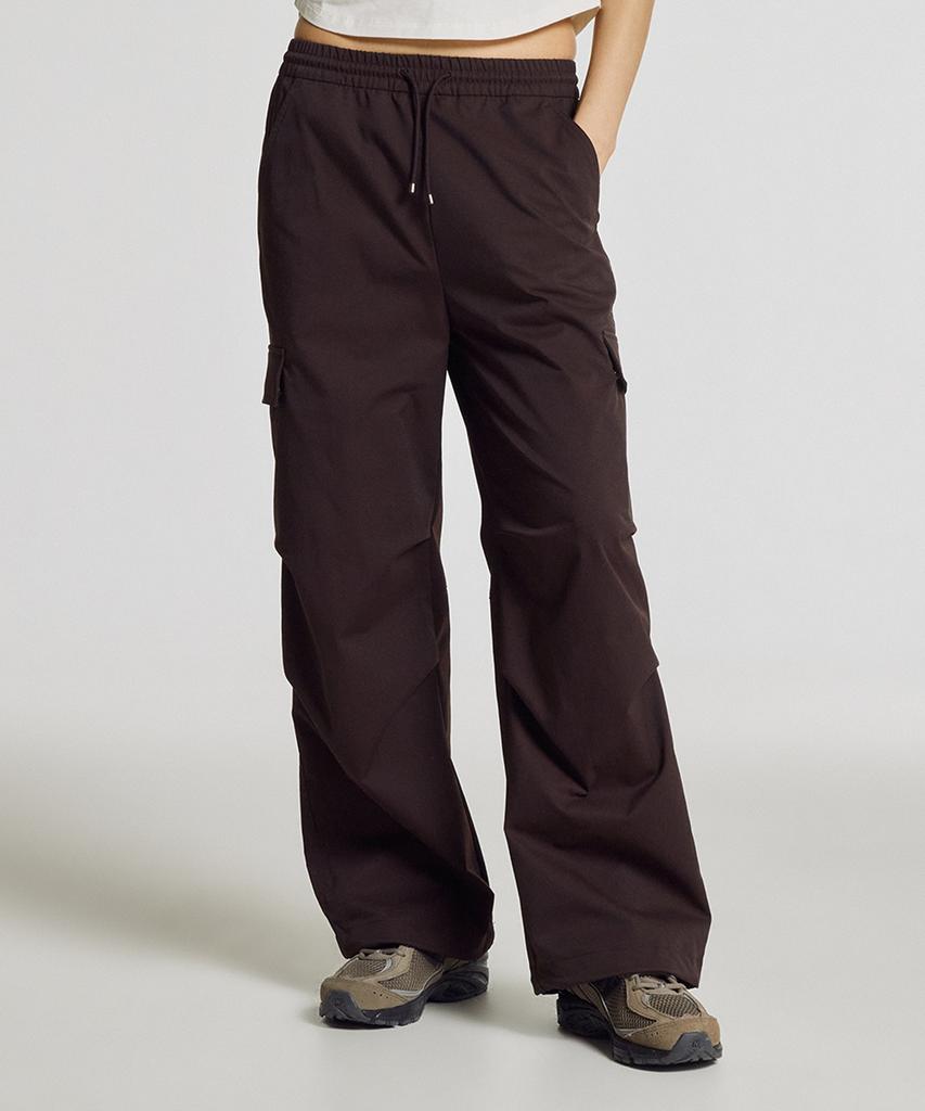 Nyuballanseu Nbntg2W322 / Women Essential Woven Cargo Wide Pants (Brown)