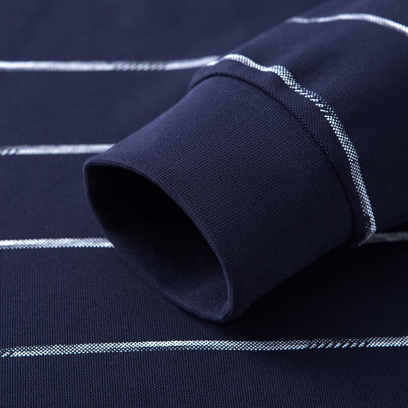 MONTAGUT Men's Soft Casual Striped Long Sleeve Polo Shirt