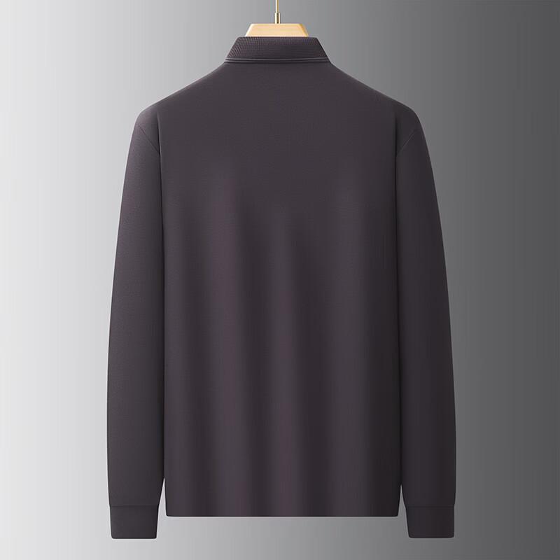 DiBinZe Plus Size Wool-Blend Long-Sleeve Polo Shirt