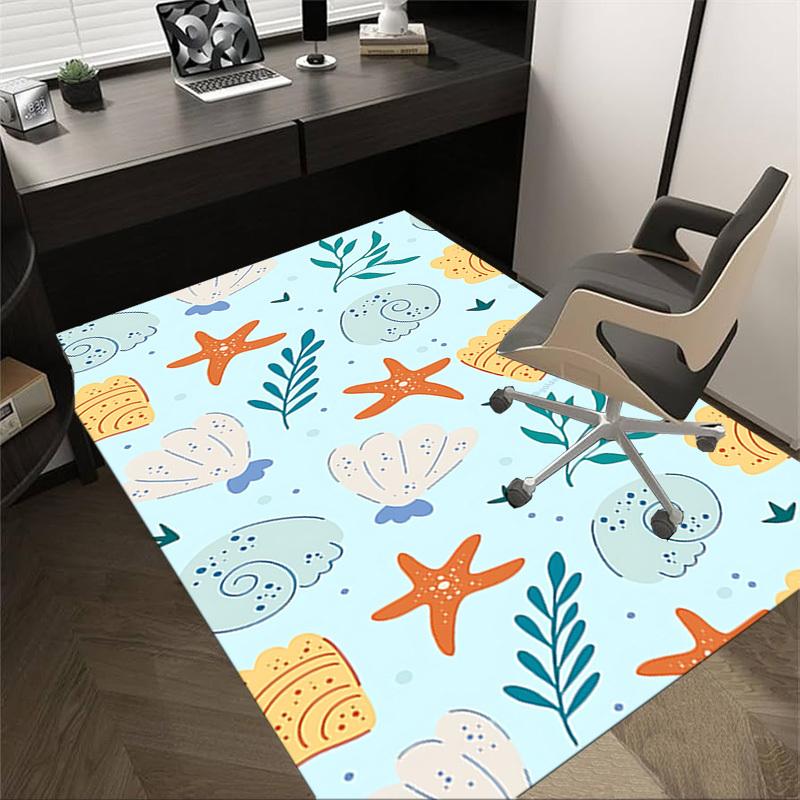 

1PC Seashell Starfish Extra Large Non-Slip Floor carpet, Office, family, bedroom, Studio - Large Area Rug,Longlasting Material-K0361 60cm by 90cm