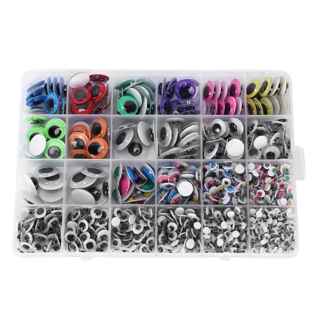 1700pcs Self Adhesive Self Adhesive Eyes Different Sizes Craft Eyes Wiggle Eyes  Doll Decoration