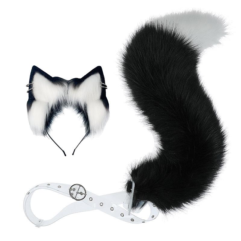 Fox Ears & Tail Cosplay Set - Halloween Beast Yokai Headband & Plush Accessory