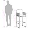Garden Bar Stool with Cushions 2 pcs Grey Poly Rattan