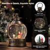 Lewondr Christmas Snow Globe with Christmas Tree Snow Santa 8 Automatic Loop Automatic Christmas Home Christmas Santa Decorating the Christmas Tree