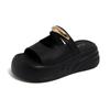Thick-soled Slippers Women's Summer New Light Luxury 2025 Women's Shoes Cool Slippers Wear Retro Open-toed Muffin Bottom Slippers Women
