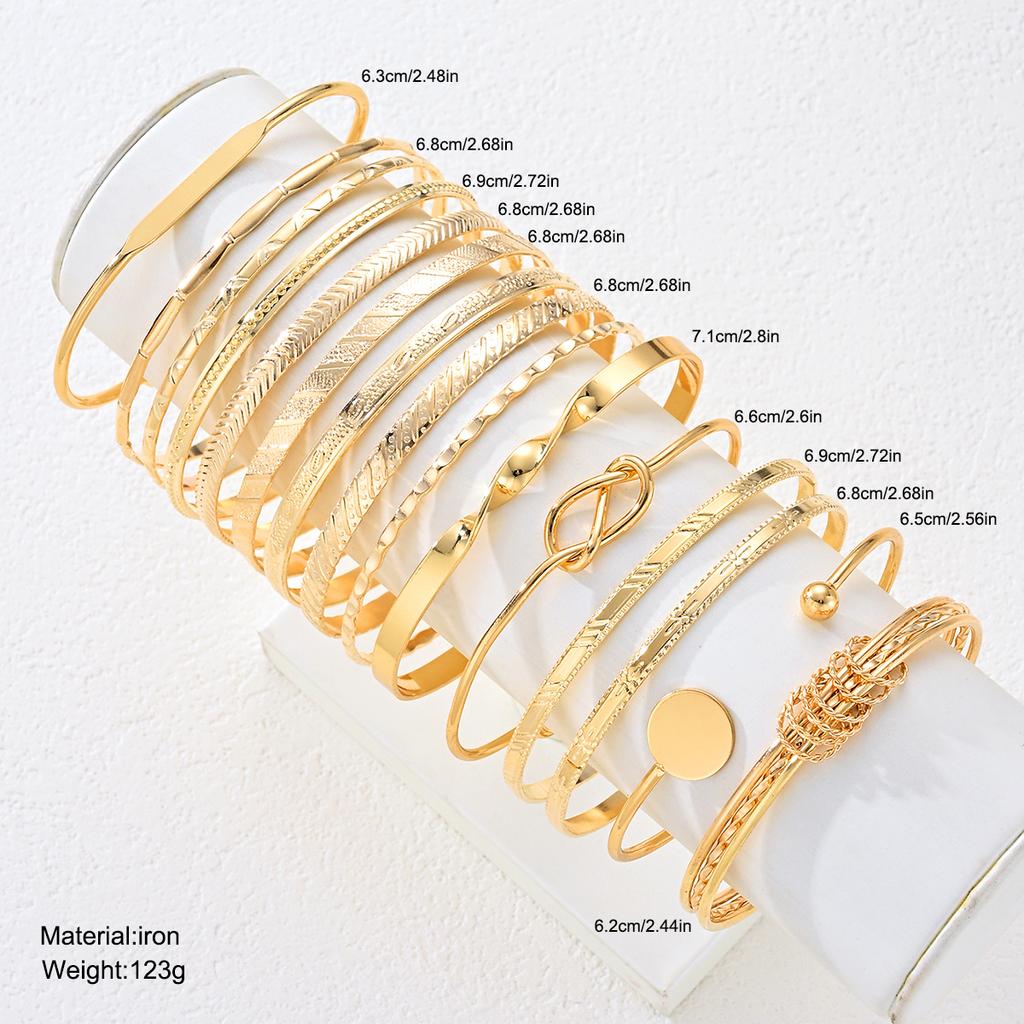 15pcs Punk Multilayer Bracelets Set For Women Elegant Delicate Twist Sparkling Adjustable Bangles Bracelets Jewelry Couples Gift