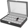 24 Black Watch Storage Box Case Bracelet Bangle Jewelry Display Collection Tray