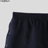 INCERUN Herren Elastischer Bund Seitenknöpfe Einfarbig Minihosen Shorts Homewear