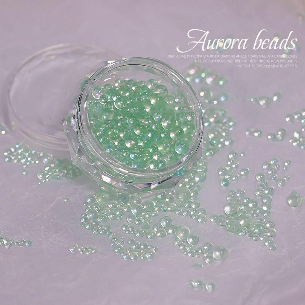 Glass 3D Nail Art Decoration 3D Nail Art Bubble Bead Professional Nail Art Aurora Bubble Beads