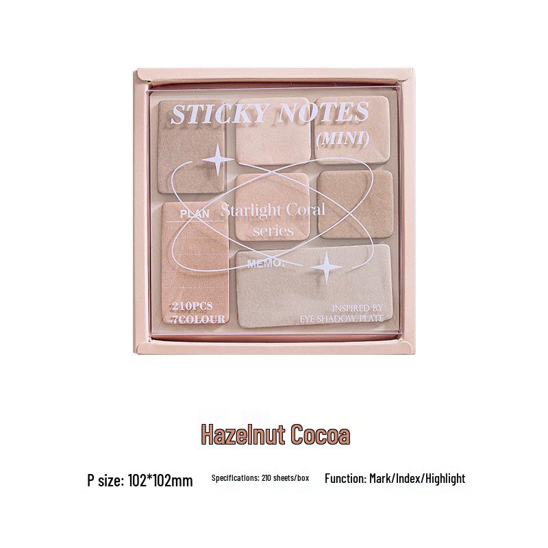 

Starlight Coral Series Sticky Notes & Eyeshadow Palette Memo Pad with Re-stickable Student Index Tabs, Colored Message Book.