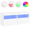 Wall Mounted TV Cabinet with RGB LED Lights White 100 x 30 x 40 cm
