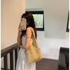 Straw bag women's literary shoulder new summer small fresh woven bucket bag