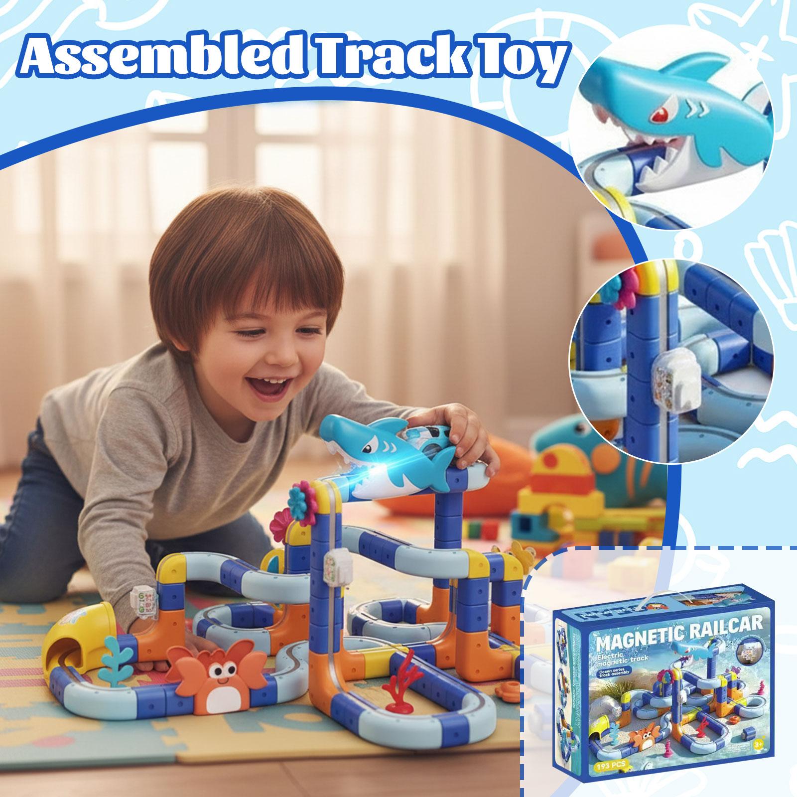Magnetic Ocean 3D Track Car, Assembled Track Toy, Educational Toy For Children One Size
